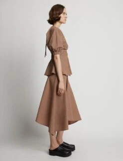 Proenza Schouler White Label | Gingham Long Sleeve Peplum Top - Coral/Black 11 Proenza Schouler White Label | Gingham Long Sleeve Peplum Top - Coral/Black -Fashion Clothing Store 18897047 43581451 1320