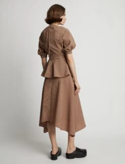 Proenza Schouler White Label | Gingham Long Sleeve Peplum Top - Coral/Black 12 Proenza Schouler White Label | Gingham Long Sleeve Peplum Top - Coral/Black -Fashion Clothing Store 18897047 43581462 1320