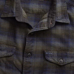 RRL By Ralph Lauren Plaid Brushed Workshirt Green / Blue -Fashion Clothing Store 22192 4