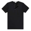Sunspel Henley T-Shirt Black -Fashion Clothing Store 24696 1