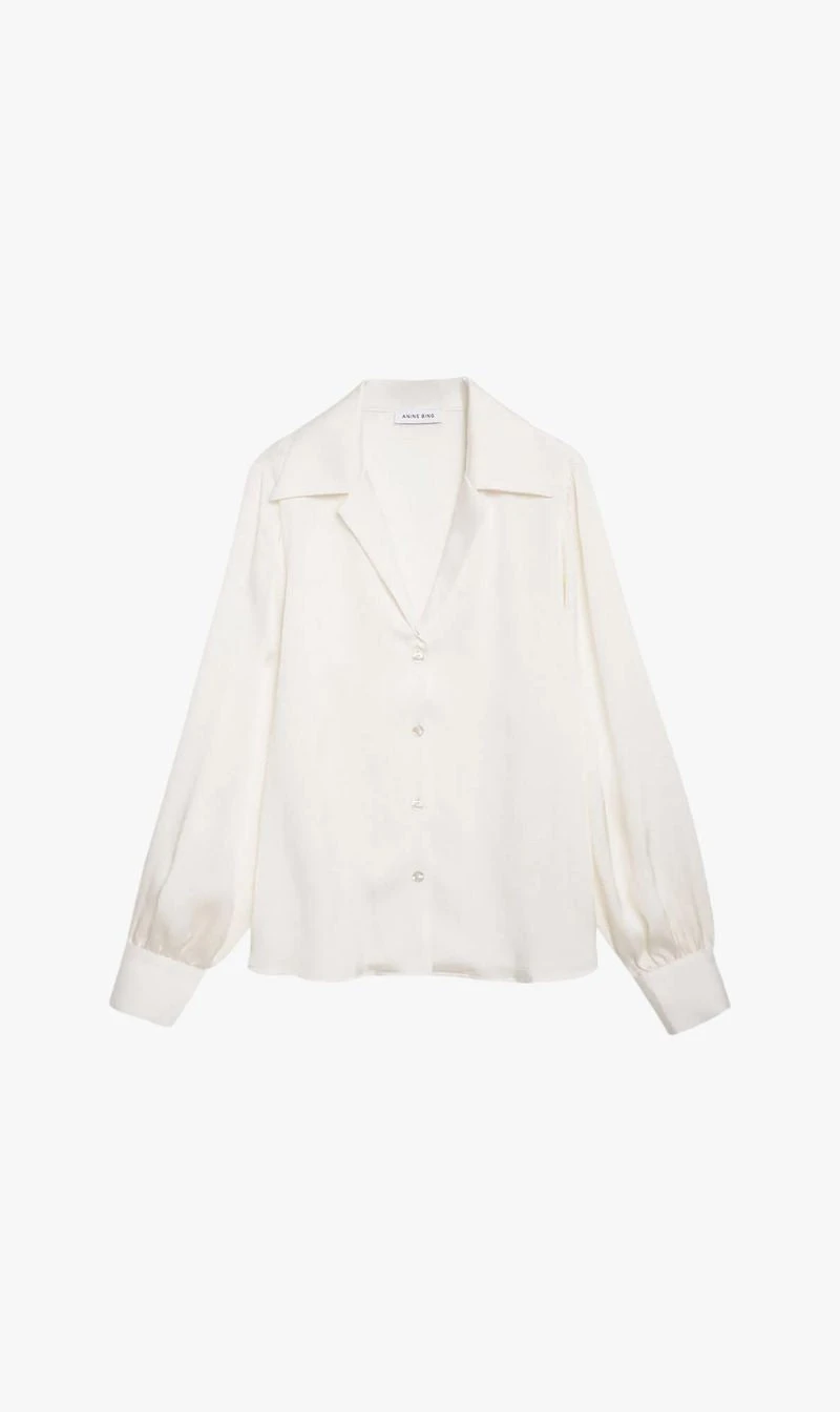 Anine Bing | Mylah Shirt - Pearl 3 Anine Bing | Mylah Shirt - Pearl