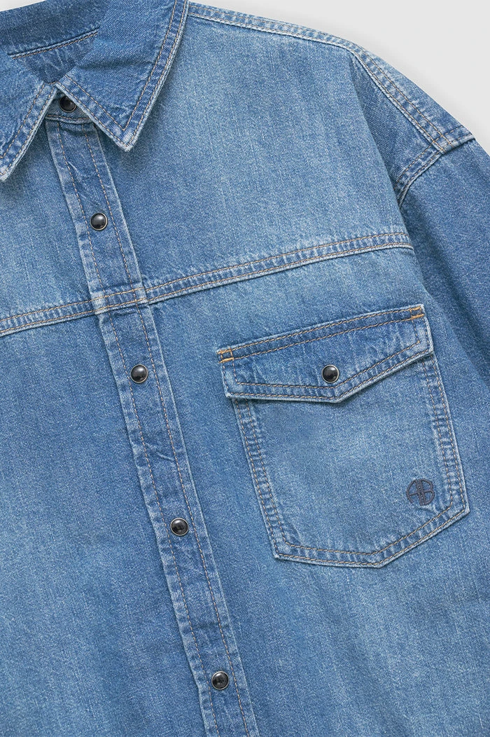 Anine Bing | Sloan Shirt - Panama Blue 6 Anine Bing | Sloan Shirt - Panama Blue - Image 4