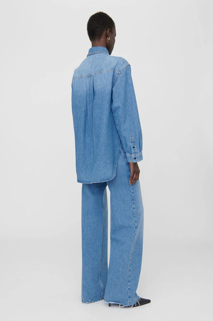 Anine Bing | Sloan Shirt - Panama Blue 5 Anine Bing | Sloan Shirt - Panama Blue - Image 3