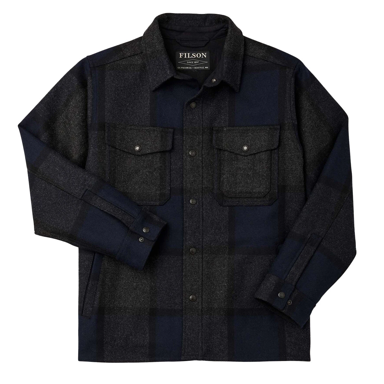 Filson Mackinaw Jac Shirt Navy Charcoal Plaid 3 Filson Mackinaw Jac Shirt Navy Charcoal Plaid