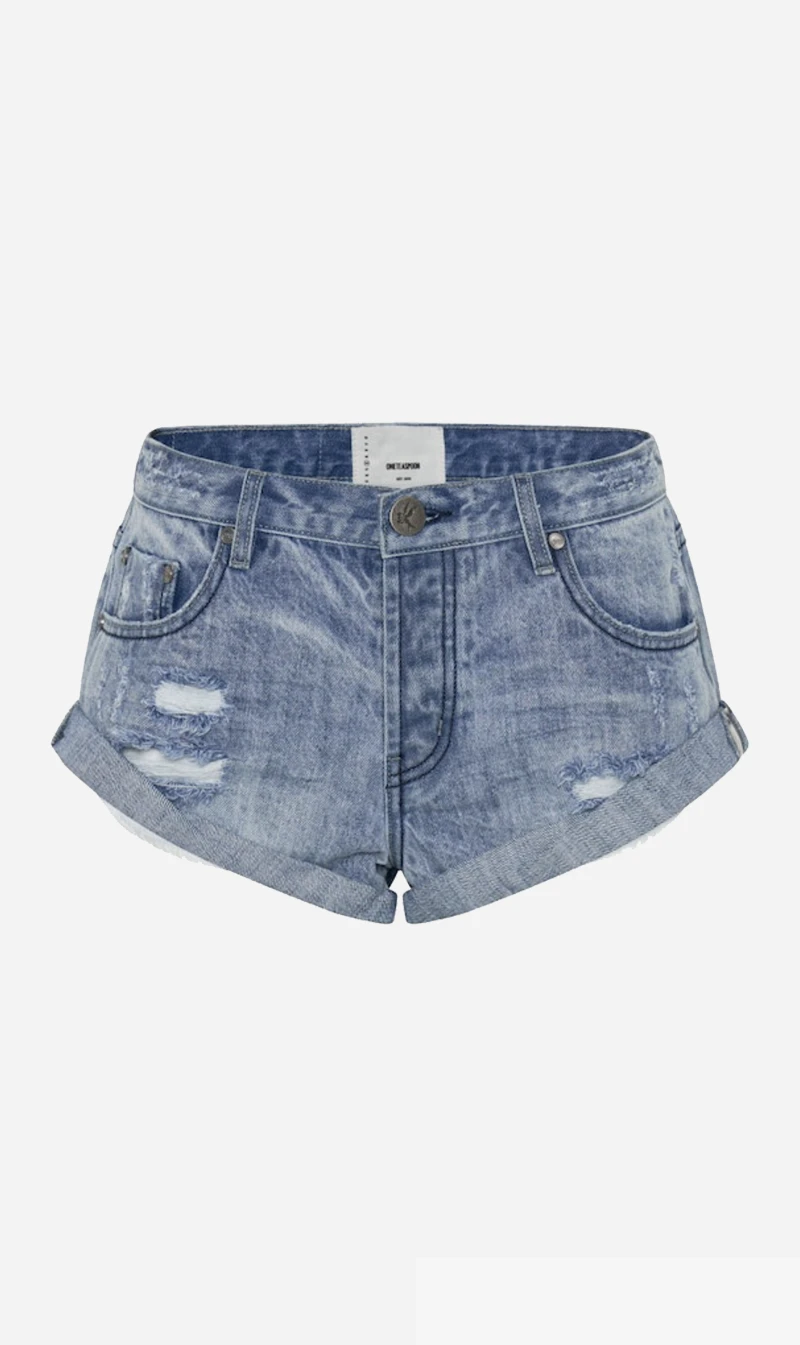 One Teaspoon | Bandit Low Waist Denim Short - Fresh Blue 3 One Teaspoon | Bandit Low Waist Denim Short - Fresh Blue
