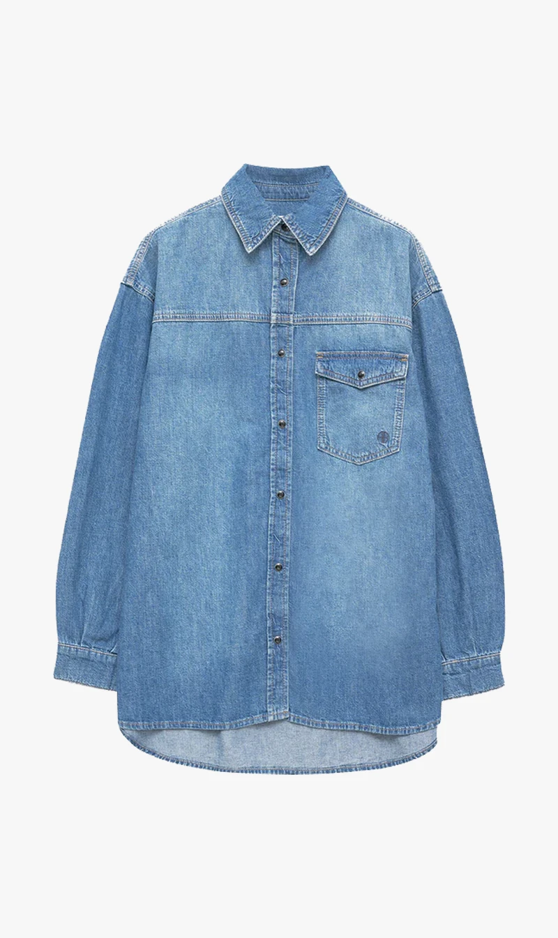 Anine Bing | Sloan Shirt - Panama Blue 3 Anine Bing | Sloan Shirt - Panama Blue