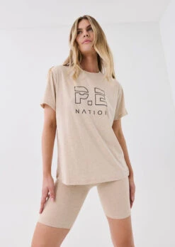 P.E NATION PE Nation | Heads Up Tee - Warm Grey Marle -Fashion Clothing Store PENATION D2 Q3 MAIN SEP22 S30 018 800x 678c5a54 d057 48c8 889f 359ba06aba67
