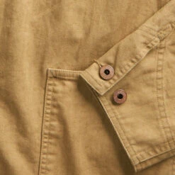 RRL By Ralph Lauren Linen-Cotton Herringbone Chore Jacket Khaki 10 RRL By Ralph Lauren Linen-Cotton Herringbone Chore Jacket Khaki -Fashion Clothing Store RRL by Ralph Lauren Langport Cotton Linen Jacket Khaki 26207 4