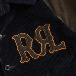 RRL By Ralph Lauren Appliqued Corduroy Leather-Sleeve Jacket Black/Deep Navy -Fashion Clothing Store RRLbyRalphLaurenAppliquedCorduroyLeather SleeveJacketBlackDeepNavy30093 4