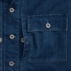 RRL By Ralph Lauren Indigo Herringbone Twill Overshirt Indigo -Fashion Clothing Store RRLbyRalphLaurenIndigoHerringboneTwillOvershirtIndigo 3