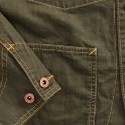 RRL By Ralph Lauren Linen-Cotton Herringbone Jacket Forest Green -Fashion Clothing Store RRLbyRalphLaurenLinen CottonHerringboneJacketForestGreen 5