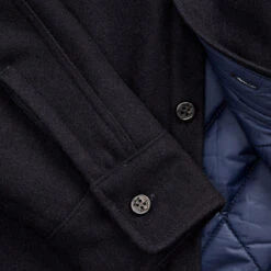 RRL By Ralph Lauren Quilted Wool Melton Overshirt Navy / Blue -Fashion Clothing Store RRLbyRalphLaurenQuiltedWoolMeltonOvershirtNavyBlue 3