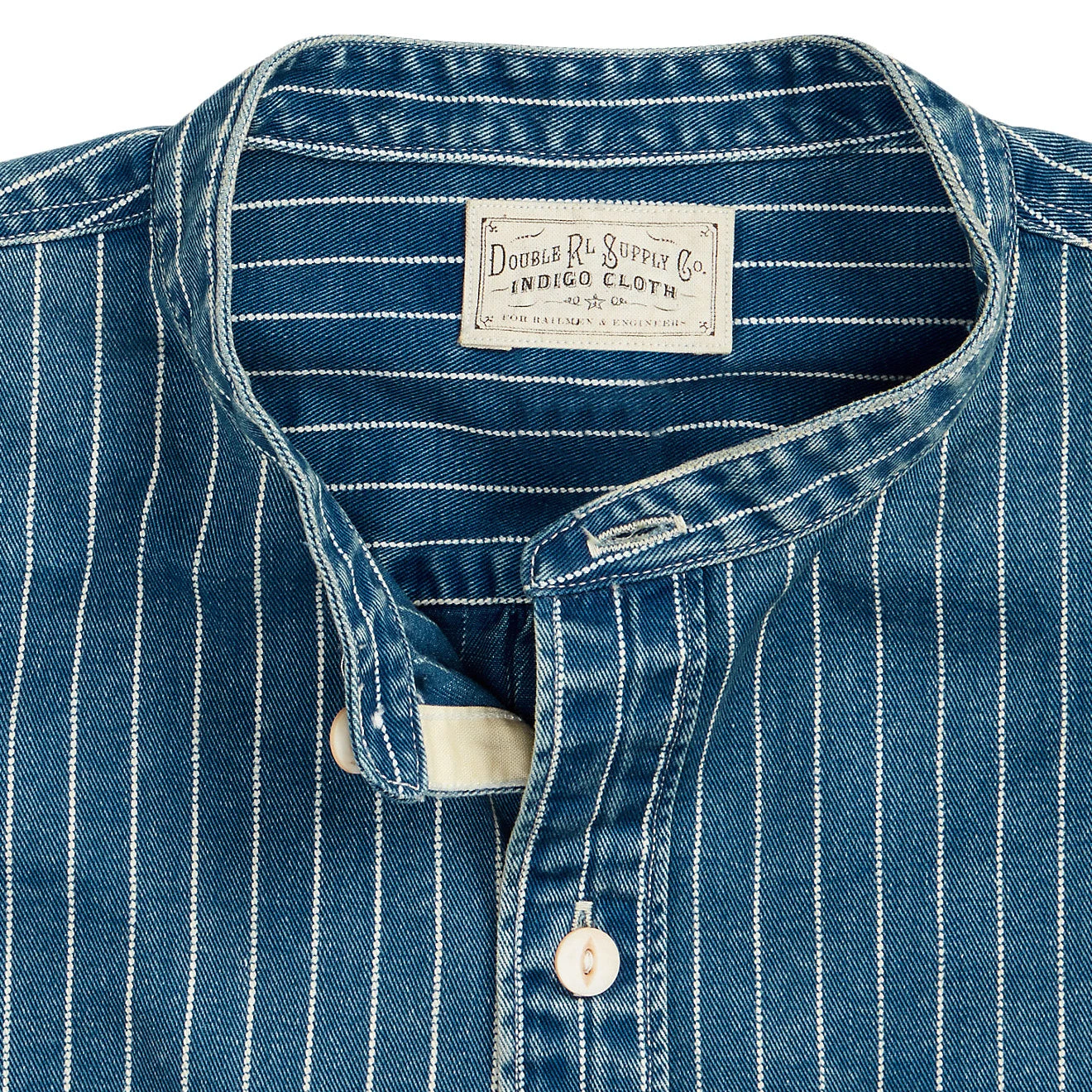 RRL By Ralph Lauren Striped Indigo Twill Workshirt Med Indigo 5 RRL By Ralph Lauren Striped Indigo Twill Workshirt Med Indigo - Image 3