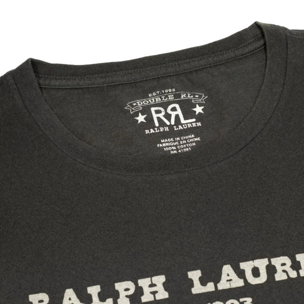 RRL By Ralph Lauren Graphic Logo T-Shirt Faded Black Canvas 5 RRL By Ralph Lauren Graphic Logo T-Shirt Faded Black Canvas - Image 3