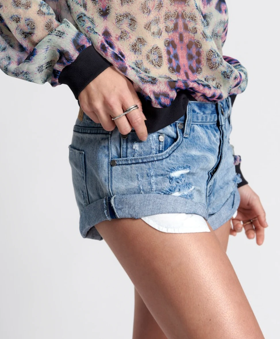 One Teaspoon | Bandit Low Waist Denim Short - Fresh Blue 5 One Teaspoon | Bandit Low Waist Denim Short - Fresh Blue - Image 3