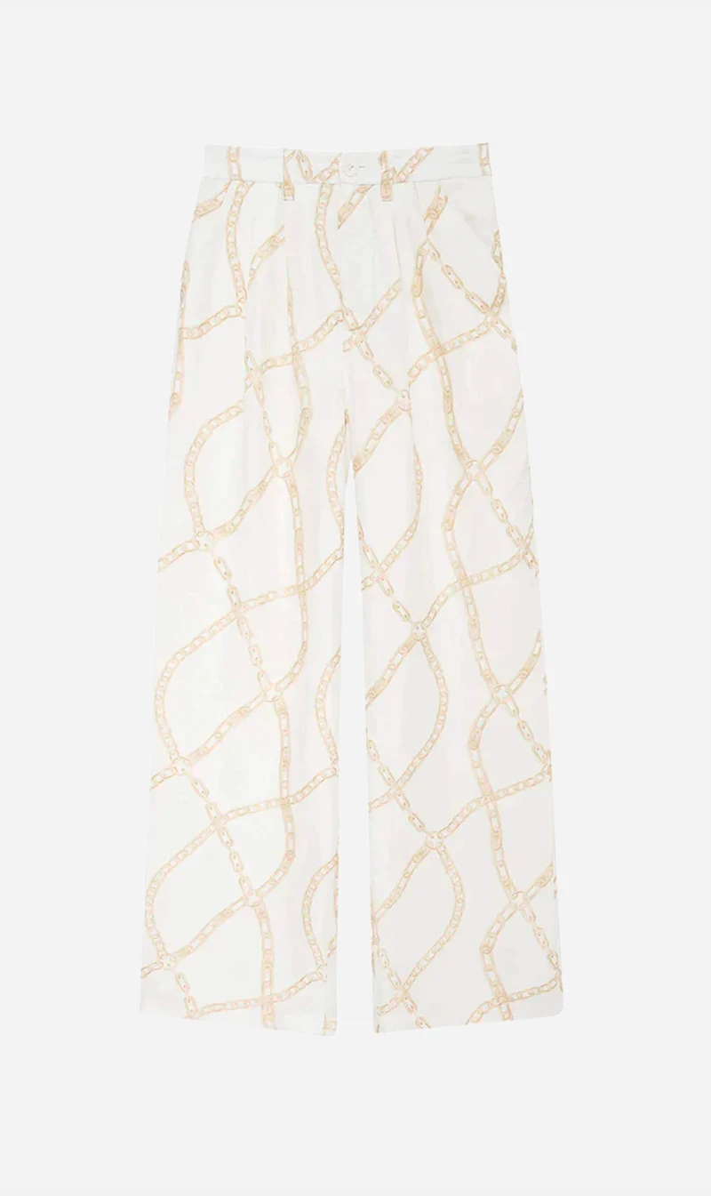 Anine Bing | Carrie Pant - Cream And Tan 3 Anine Bing | Carrie Pant - Cream And Tan