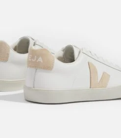Veja | Esplar Logo Leather - Extra White / Sable -Fashion Clothing Store esplar natural