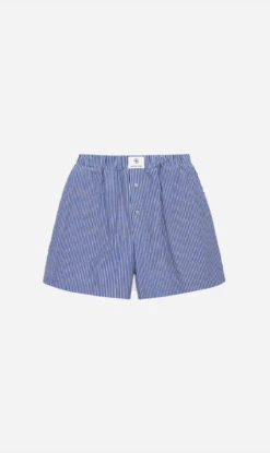 Anine Bing | Liam Boxer Short - Blue And White Stripe